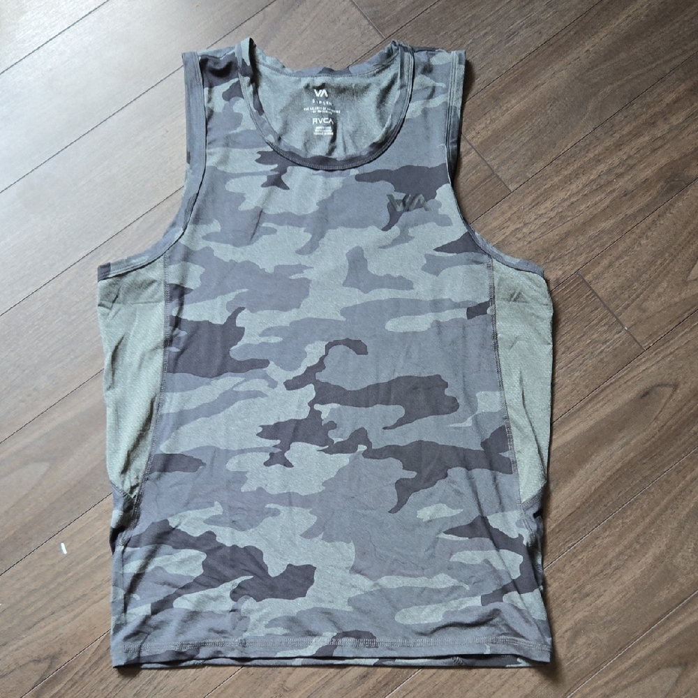 RVCA Gray Camouflage Tank Top